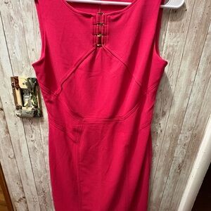 Ivanka Trump Fuchsia Sheath Dress with Gold Accent